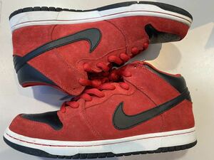 2010 NIKE DUNK MID PRO SB SPORT RED US10.5 314383-600