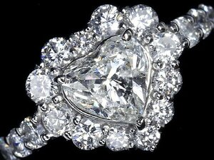 IVL11234SS【1円～】新品【RK宝石】《Diamond》ハートシェイプ 極上ダイヤモンド 特大1.018ct 極上脇石ダイヤ 0.94ct Pt950 超高級リング