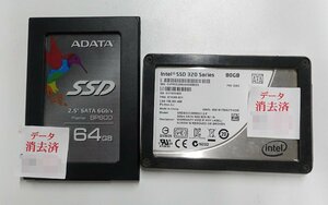 クリックポスト 2個セット ADATA SP600 ASP600SS-64GM 64GB/Intel SSD 320 Series SSDSA2CW080G3 2.5 80GB 2.5インチ/SATA/ N051604