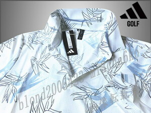 ■新品【adidas GOLF】アディダスゴルフ 軽量通気性素材ノベルティープリント半袖ポロシャツ■WH/L