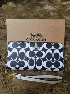 【1スタ】C-483 新品未使用 COACH シグネチャー ロング ジップ アラウンド ウォレット ラウンドファスナー 並行輸入品