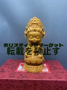 可愛い 観音菩薩 観音像 観音菩薩像 木雕 置物 木雕觀音 仏教美術 彫刻工芸品