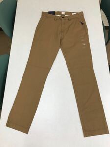 ●GAP●人気チノパン●新品●スリム●ウエスト71X股下81cm●きれいな茶色●チノパン●クールビズにも●RO1-1