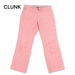 CLUNK クランク 通年 ストレッチ★ チェック ストレート パンツ Sz.M　メンズ ゴルフ　C4B01123_3#R