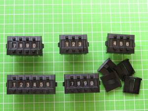 小型 デジタルスイッチ 幅6mmタイプ 1248-BCD型　20桁セット 左右プレート各7個 コードスイッチ サムロータリスイッチ