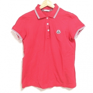 モンクレール MONCLER 半袖ポロシャツ サイズXS MAGLIA POLO MANICA CORTA レッド×白 レディース トップス