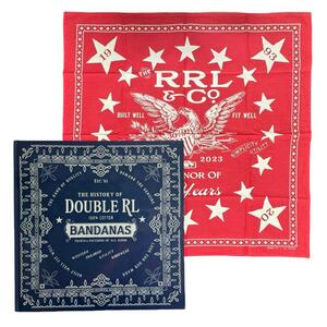 ★RRL★ダブルアールエル 未使用 DOUBLE RL 30周年記念バンダナ 麻袋付 カタログセット(ハードタイプ) アメリカ製 レッド 赤