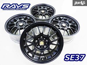 激レア!!●RAYS レイズ VR SE37 SE-37K 16インチ 7J ＋42 5H 5穴 PCD114.3 鍛造 ホイール 4本 センターキャップ付 DC2 インテグラ スイフト