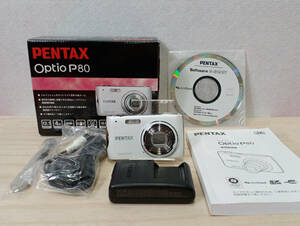 13257-01★美品★ペンタックス/PENTAX コンパクトデジタルカメラ Optio P80 ホワイト★