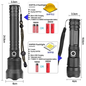 懐中電灯 LED 強力 最強 XLAMP XHP70.2 ほんど強力 LED 懐中電灯 USB ズームトーチ XHP70 XHP50