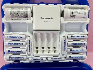 240516◆◇美品　Panasonic　eneloop　充電式　ニッケル水素電池　充電器セット　K-KJ53MCC84　ケース付　現状品◇◆