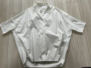 【新品未使用】ガリャルダガランテ　オーバーシャツ　ホワイト コットン オープンカラー 半袖　レディース　サイズ1