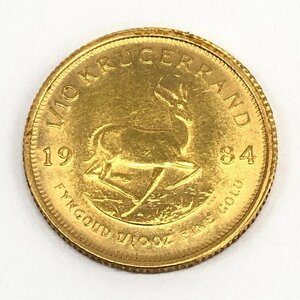K22　南アフリカ共和国　クルーガーランド金貨　1/10oz　1984　総重3.4g【CDAX8048】