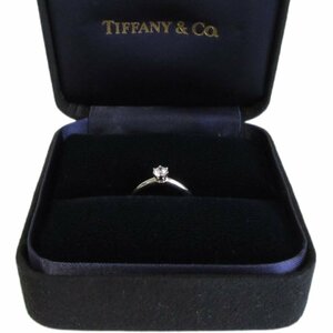 美品 Tiffany & Co. ティファニー PT950 1Pダイヤモンド 0.26ct 総重量約3g ソリテール リング 指輪 11号相当 ◆