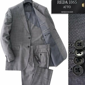 新品 スーツカンパニー イタリア生地 REDA ATTO 撥水 ストレッチ スーツ A5(M) 灰 【J42400】 170-6D セットアップ 春夏 メンズ