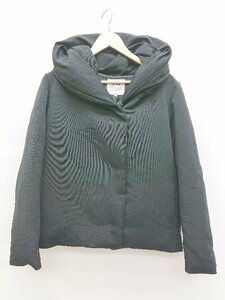 ■ ikka イッカ カジュア 暖かい 厚手 長袖 ダウン ジャケット サイズL ブラック レディース P