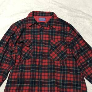 pendleton ペンドルトン オンブレ 長袖シャツ フランネルシャツ オープンカラー USA製 ウール ビンテージ XL