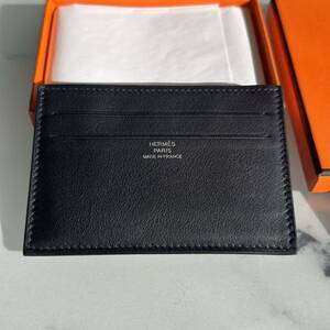 2023年国内正規店購入☆HERMES（エルメス）☆Citizen Twillシチズンツイル カードケー ス ノワール 黒 ギフト用ラッピング ミニ財布 ♪