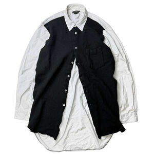 22AW ウール縮絨 切り替え ロング シャツ コムデギャルソン オムプリュス HOMME PLUS 2022AW Boiled Wool Blocking Long Shirt 94AW 1994AW