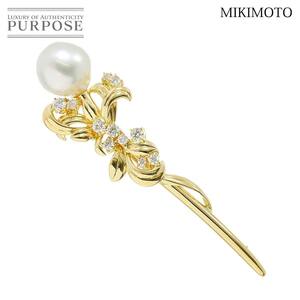 ミキモト MIKIMOTO バロック真珠 13.4mm ダイヤ 0.87ct ブローチ K18 YG イエローゴールド 750 パール Brooch 90212440