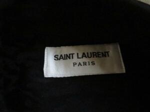 ITALY製 サンローランパリ 黒シルク ブラック SILK アニマル 総柄 BOX シャツ SAINT LAURENT PARIS エディ スリマン ４１イタリア製 幾何学