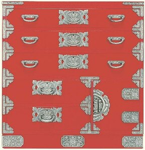 民芸箪笥 和たんす 和風 宝箪笥 90cm整理箪笥 朱塗 筑後民芸 ●レッド系