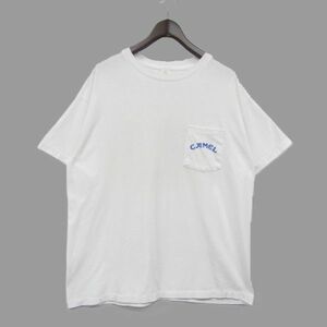 90s ★USA製★ サイズ XL CAMEL 半袖 ポケット Tシャツ アニマル 50/50 バックプリント ロゴ 企業系 ホワイト 古着 ビンテージ 4A2910