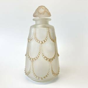 【本人作】R.LALIQUE　ルネ・ラリック　真珠文香水瓶　Perles　パール　 ボトル　パチネ彩　16.5cm　1926年　アンティーク　西洋美術