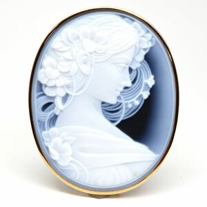 高品質!!TASAKI(田崎真珠)◆ストーンカメオペンダントトップ兼ブローチ◆A◎ 約19.5g cameo ジュエリー broach jewelry EE2/EF2