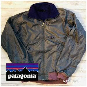 パタゴニア　patagonia MADE in U.S.A. M 裏フリース　ナイロンジャケット　チャコール