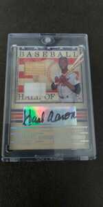 2004 playoff timeless treasure halloffame Hank Aaron bat jersey autograph