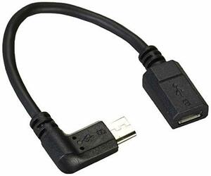 ELECOM 変換アダプタ L字 microBメス-microBオス USB2.0 ブラック 0.1m TB-MBFMBL01BK