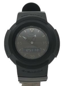 CASIO◆ソーラー腕時計_G-SHOCK/デジアナ/ラバー/BLK/BLK