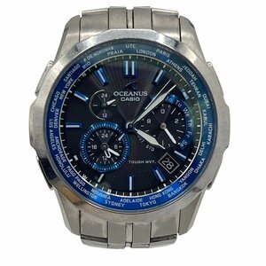 KS CASIO カシオ OCW-S1400 オシアナス マンタ OCEANUS Manta メンズ シルバー 腕時計 電波 ソーラー コマ付 箱付 枕なし