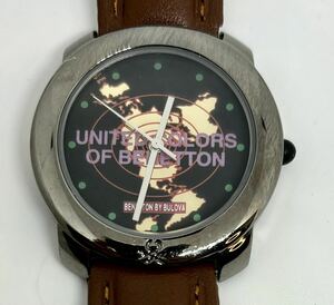 ベネトンbyブローバ メンズ腕時計 電池交換済み BENETTON BULOVA 本革ベルト