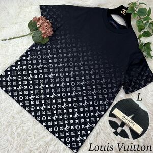 LOUISVUITTON 新品未使用 ルイヴィトン 名作 Lサイズ Tシャツ 半袖 グラデーション グラディエント メンズ モノグラム RM221Q NPG HKY46W