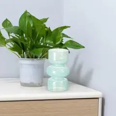 TISHITA ガラス花瓶装飾花瓶花容器ドライフラワー花瓶 青