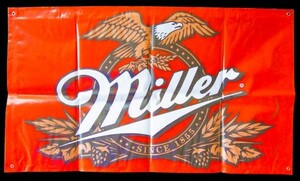 【フラッグ★防水★91x52cm】ミラー★Miller★ビール★旗★米国