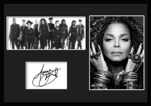 10種類!Janet Jackson/ジャネット・ジャクソン/サインプリント&証明書付きフレーム/BW/モノクロ/ディスプレイ (7-3W)