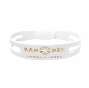 bracelet (バンデルブレスレット)　ホワイト×ゴールド　BANDEL　バンデル 　メンズ　レディース　スポーツ　シリコン 新品　廃盤　サイズM