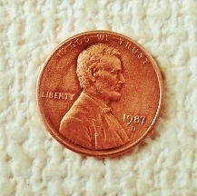 ◎1セント 硬貨/ONE CENT/1 CENT/アメリカ合衆国/USA/エイブラハム・リンカーン大統領/1987年/ペニー/即決◎