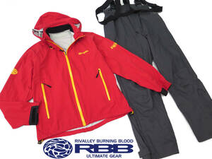 ●リバレイ RBB●美品　RBB ストレッチレインスーツ　レッド/M　定価24200円