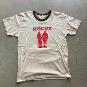 希少 激レア 70s 80s ビンテージ ヴィンテージ Tシャツ USA製 染み込み シングルステッチ 映画 ムービー ロッキー vintage Tシャツ bigE