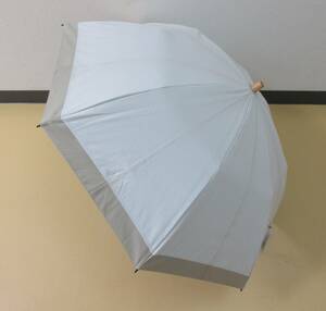 ( せ-A4-140 ）Sun Barrier100 サンバリア100 折りたたみ傘 日傘 ２段折 オフホワイト 白 ベージュ 全長約43～66cm 半径約45cm 中古