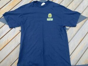 T-shits Tシャツ AYno62 紺　POLICE DEPT. CITY&COUNTY OF HONOLULU ALSTYLE L G G 米軍基地上着 古着　used AIRFORCE