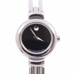 MOVADO モバード バングルウォッチ クォーツ レディース 腕時計 黒文字盤 純正SSベルト 84.A1.809.A【いおき質店】