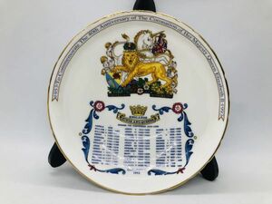 国内発送　1993年　ANSLEY　エリザベス 女王 戴冠 40周年 記念 皿（約１４cm）イギリス　英国ロイヤルファミリー　E14