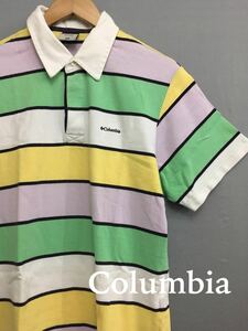 【良品】columbiaコロンビアボーダーラガーシャツ男性メンズ　&