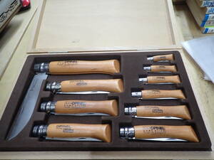 『G08A』希少★オピネル OPINEL ナイフ 10本まとめてセット 専用木箱入　カーボン