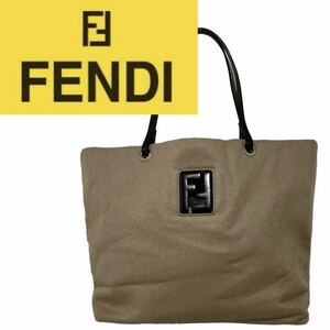 ★極美品★ FENDI フェンディ トートバッグ ロゴ カシミア